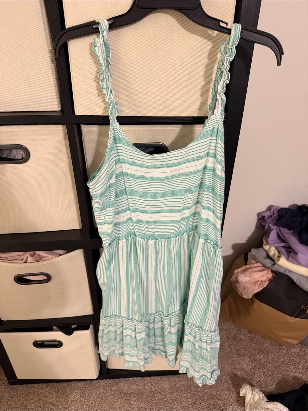 Time and Tru Green and whiteDress